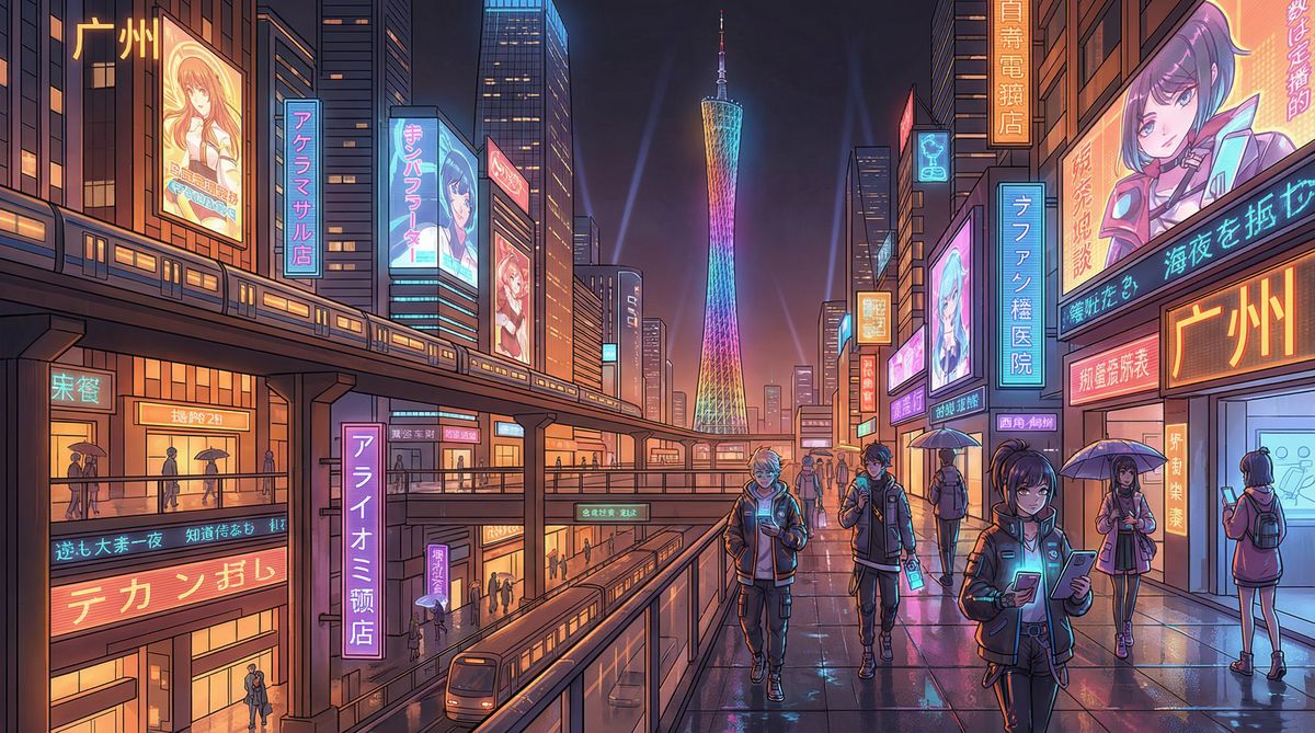 海角动漫-广州动漫城夜景